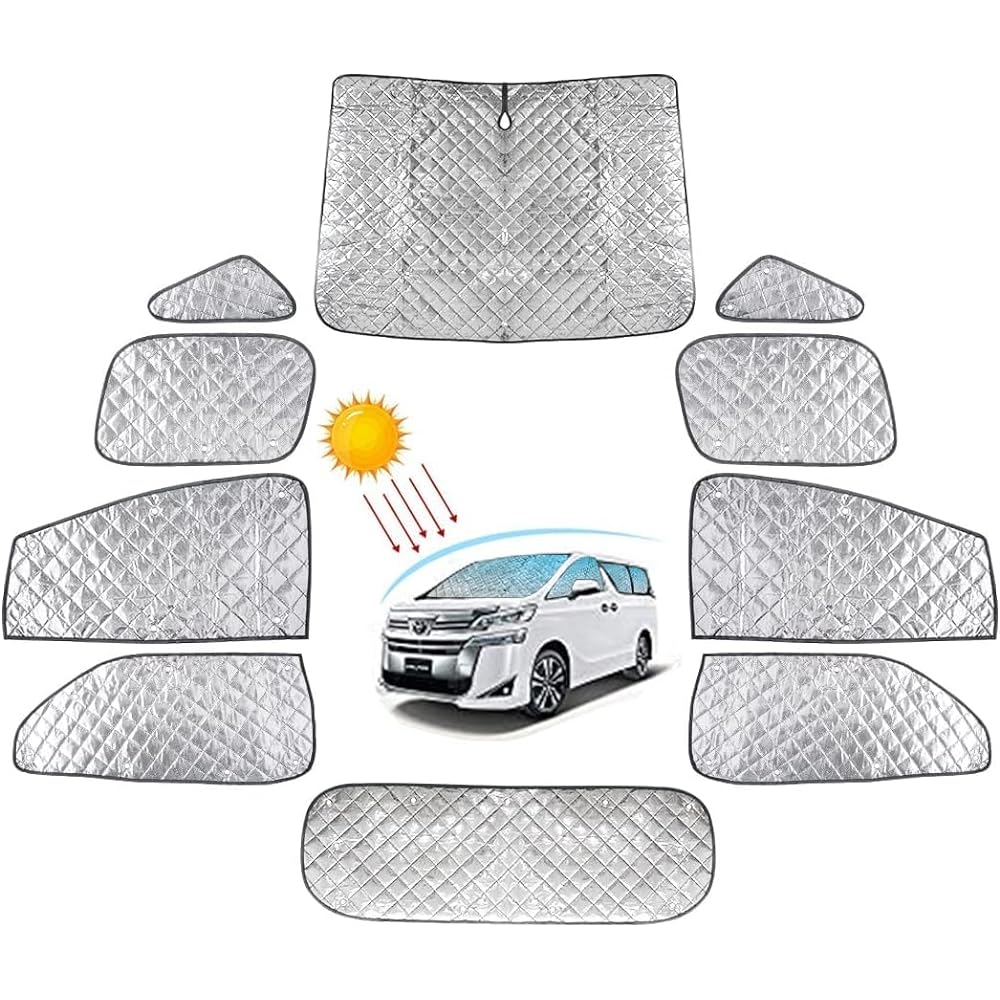 [Reiwa 5th Suction Cup New Model] SUNVIC Alphard Vellfire 30 Series Sunshade Blackout Shade Black Mesh 5 Layer Structure Sleeping in the Car for One Alphard Vellfire Anti-Theft Suction Cup Included