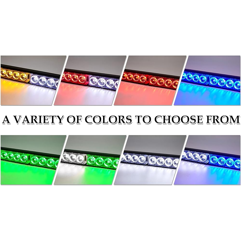 SMALLFATW Blue Strobalite Bar Emergency Warning Light Truck Universal Warning Light Bar Inhale & Sigar Lighter (32 inch LED28 inch)