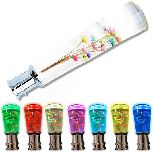 solunaterra Underwater Flower Shift Knob Showa Retro 7 Color Luminous Crystal Manual Shift Knob Extension (20cm)
