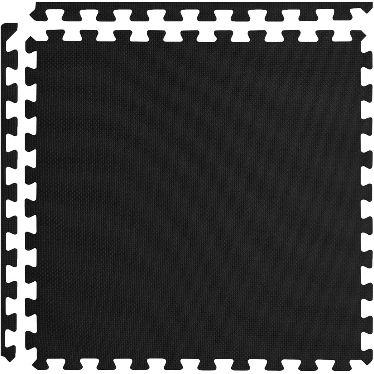 FIELDOOR Joint Mat for Training/Exercise [Black] 60 x 60 x 1.0cm Set of 6 Soundproofing Anti-vibration Anti-scratch Made of EVA Hardness 55 Training Room Fitness Stretching Strength Training Experience Training Gym Dojo