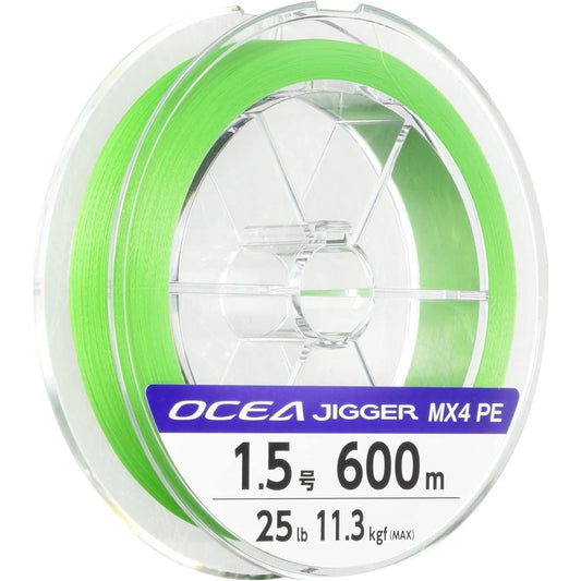 SHIMANO PE Line Osea Jigger MX4 600m No. 1.0~4.0 Lime Green PL-O94P Fishing Line