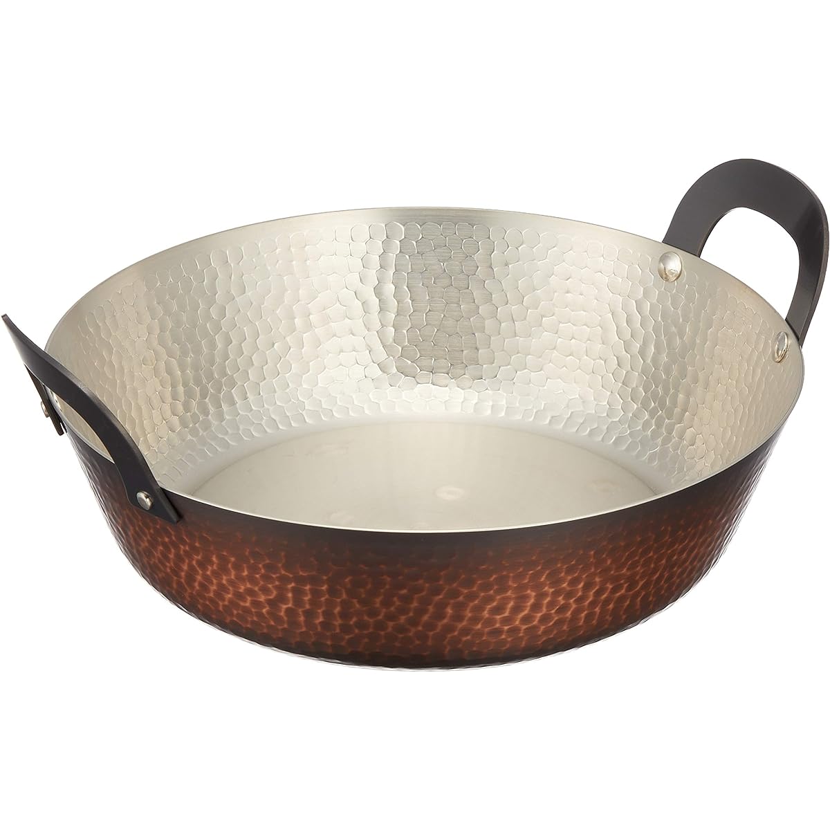 Shinko Metal Tempura Pot, Copper 21cm, IH Compatible, Mini Tabletop Tempura Pot FS-104IH