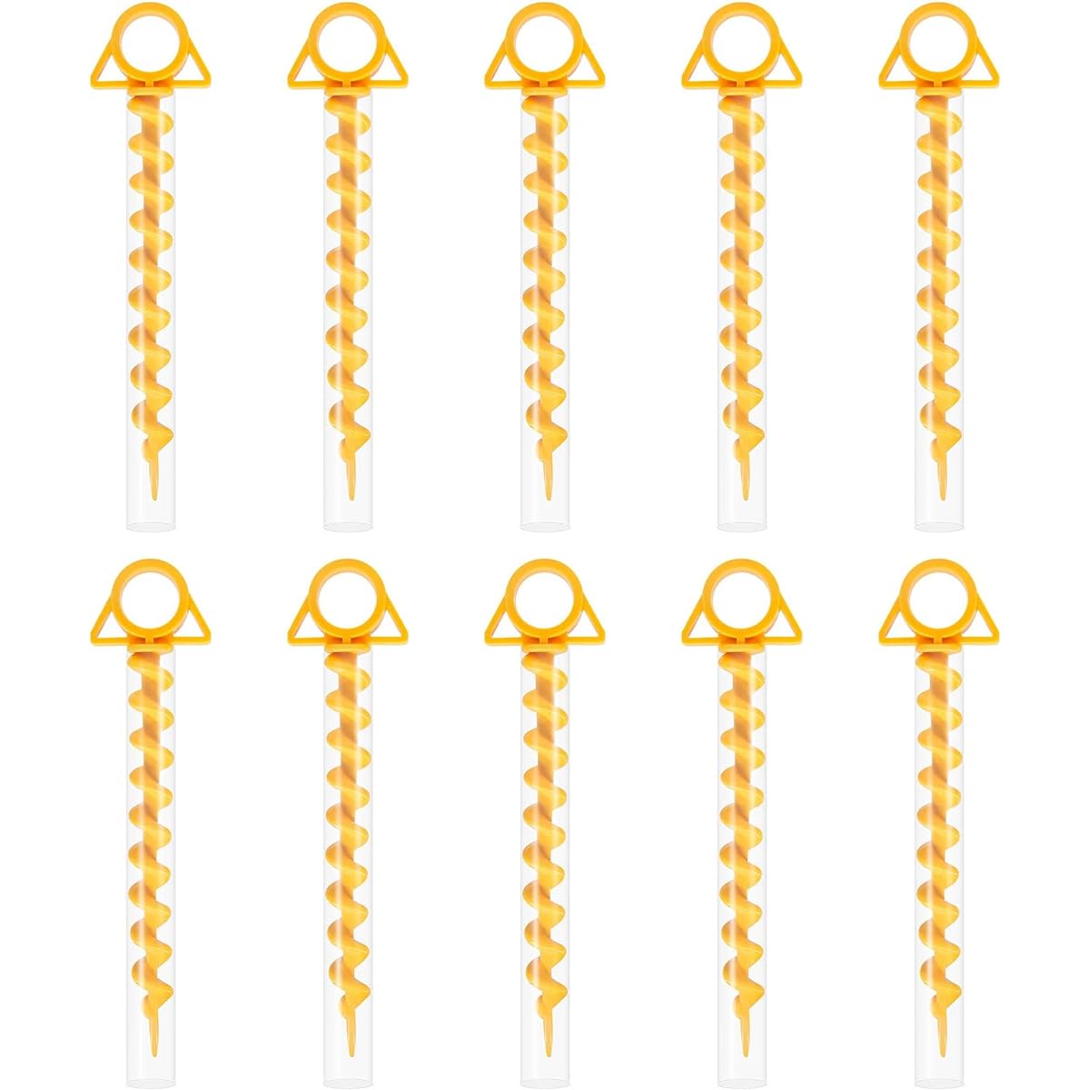 HAMILO Screw Peg, Sand Ground, Fall Prevention, Strong Fixation, Camping Gear, Approx. 290mm, Set of 10