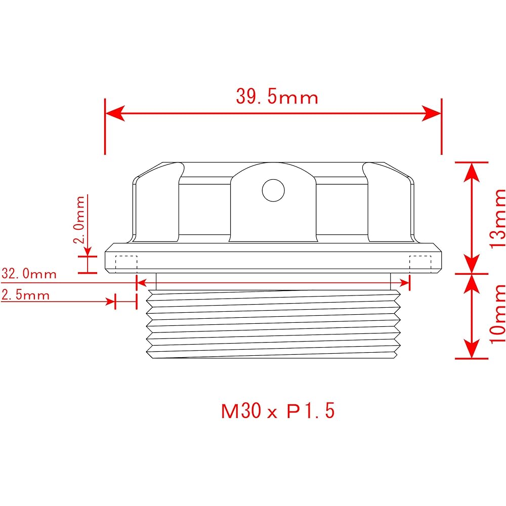 POSH Motorcycle Supplies Machined Oil Filler Cap M30 x P1.5 Red 500008-02
