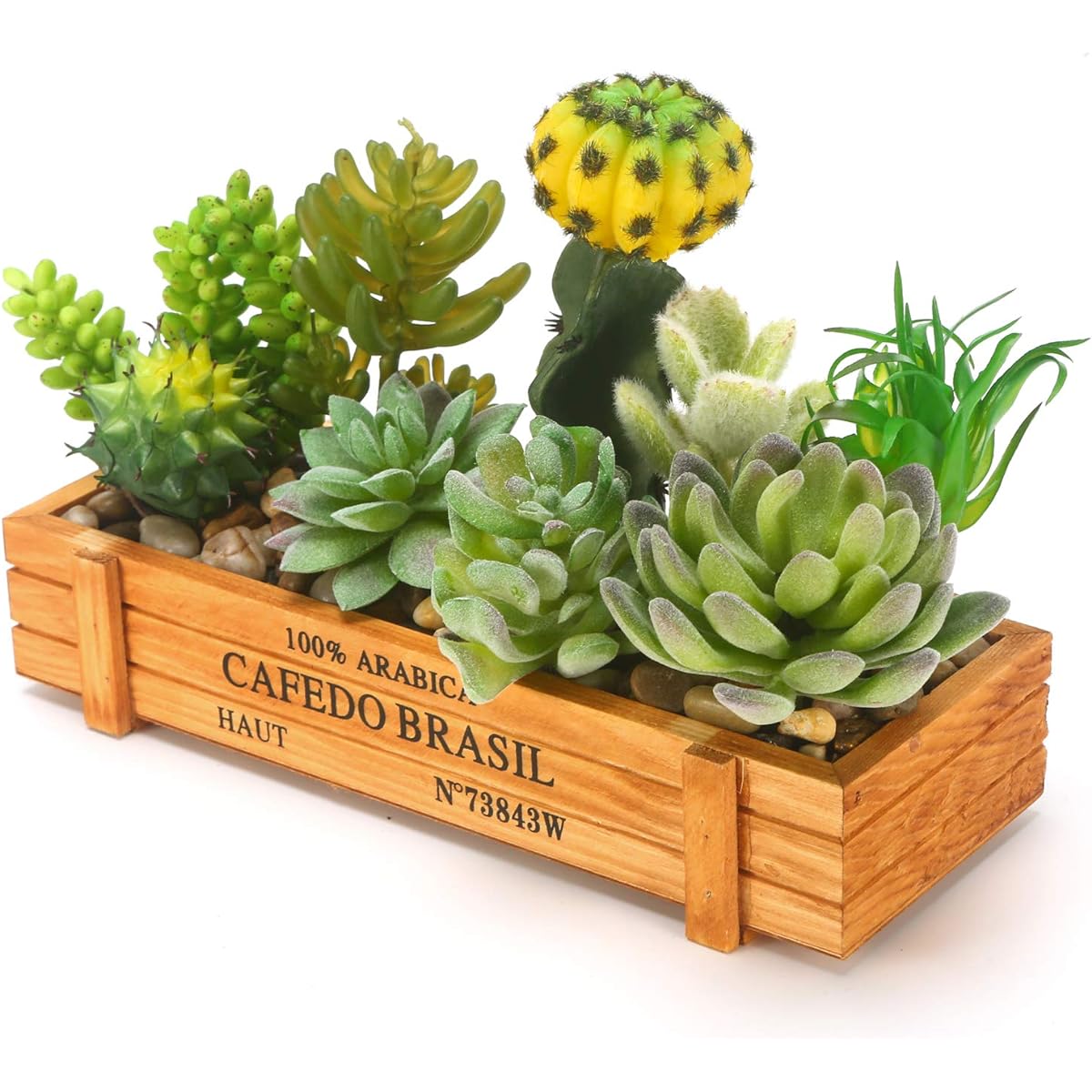 EnergyPower Faux Green, Artificial Succulent Plants & Cactus, 9 Types of Planting, Stylish Bonsai, No Watering, No Withering, Imitation Green, Photocatalyst, Odor Resistant, Easy Healing Space, Fun