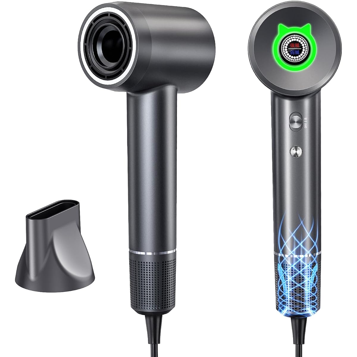 BAYATA ZCY885 Dryer, Large Airflow, High Wind Speed, Quick Drying, Brushless Motor, 200 Million Negative Ions, Hot and Cold Rhythm, 110,000 RPM, 4 Levels of Wind Speed, 4 Wind Temperature Modes,