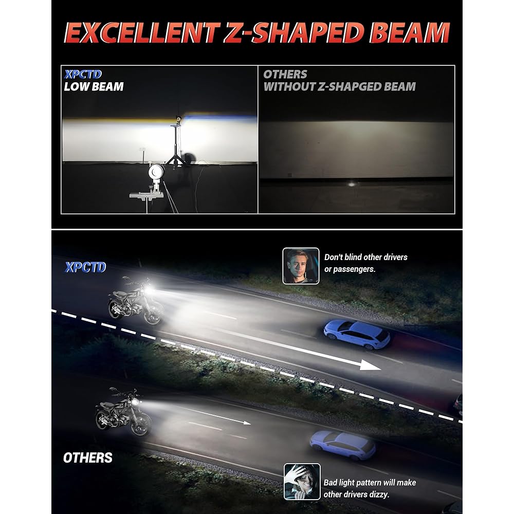 XPCTD 7 inch Cut Bey LED Headlight 4.5 inch Fog Pass Pass Lamp DOT Harley Davidson Street Glide Road King Electric Ride Fat Boy Ultra Classic Heritage Softail Slim Deluxe