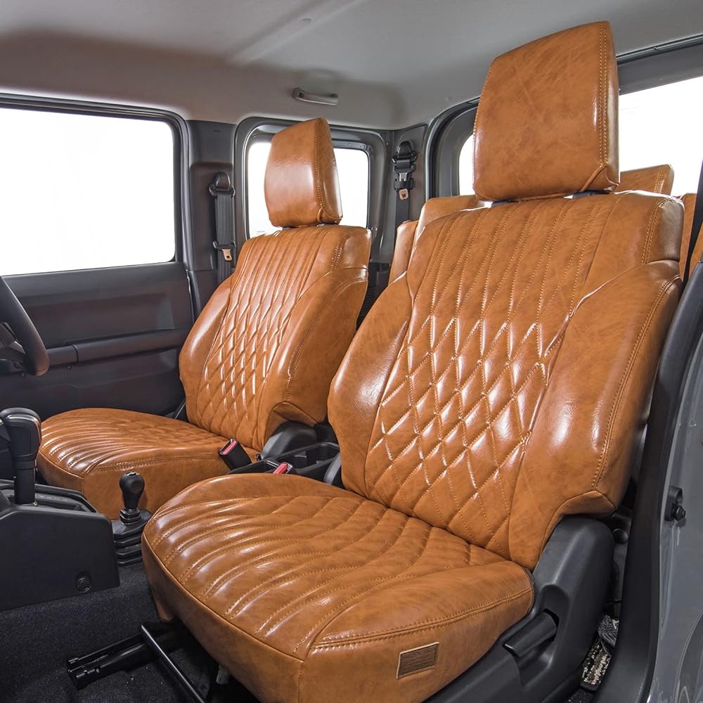 Grace ANTIQUE Design D Seat Cover Camel Front Seat Only (1 Row) JB64/JB74 Jimny/Jimny Sierra Only S090A-AQD1-CA