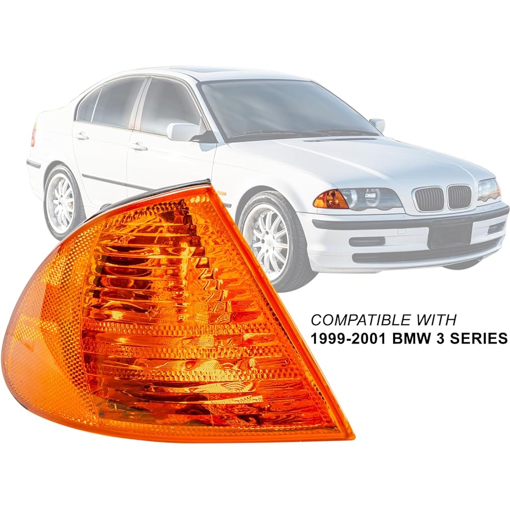 CARPARTSDEPOT 99-01 BMW E46 4DR 323i 325i 328i 330i Right RH Amber Corner Signal Lamp Light