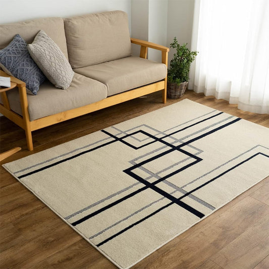 Sayan Sayan Antiviral Processing Antibacterial Processing Geometric Rug Cowan 130 x 190 1.5 tatami Ivory Made in Japan