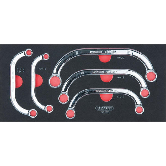 KS TOOLS SCS CHROMEplus halfmoon spanner set 5 pcs 1/3 system insert 783.2005