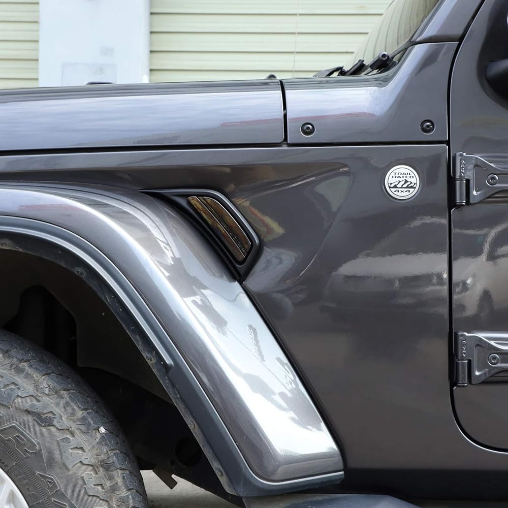 VOODONALA JEEP JLA Fender Marker Light Side Winker Lamp LED Amber Winker Light 2018-2022 JEEP WRANGLER JLU Gradiator JT 2 Smoke Lens for JT