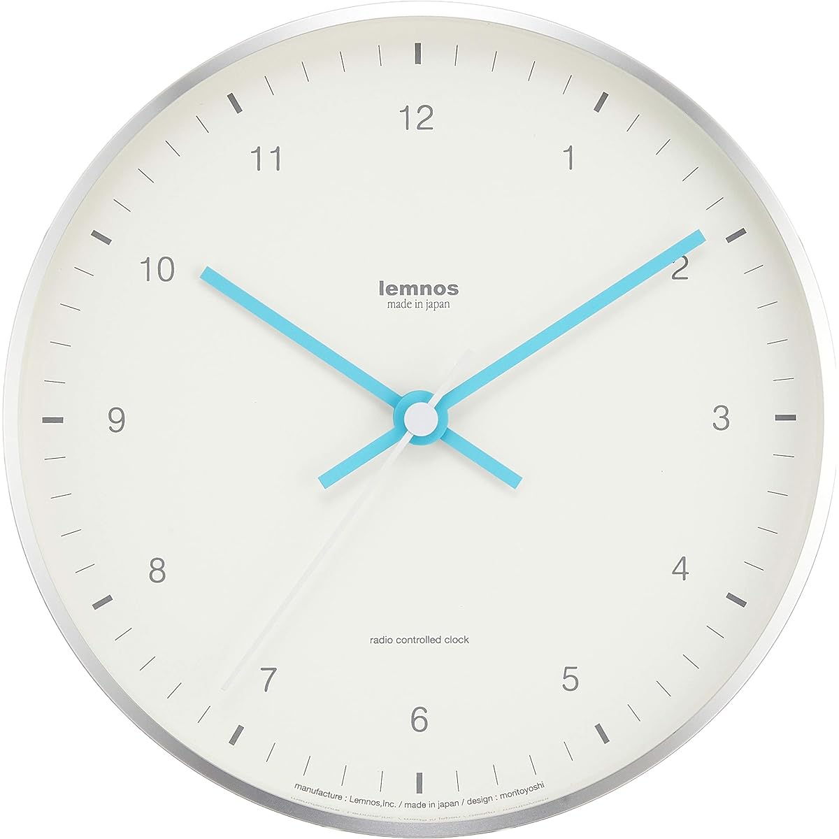 Lemnos Hanging Analog Radio Clock Mizuiro Aluminum White MIZUIRO LC07-06 WH Lemnos