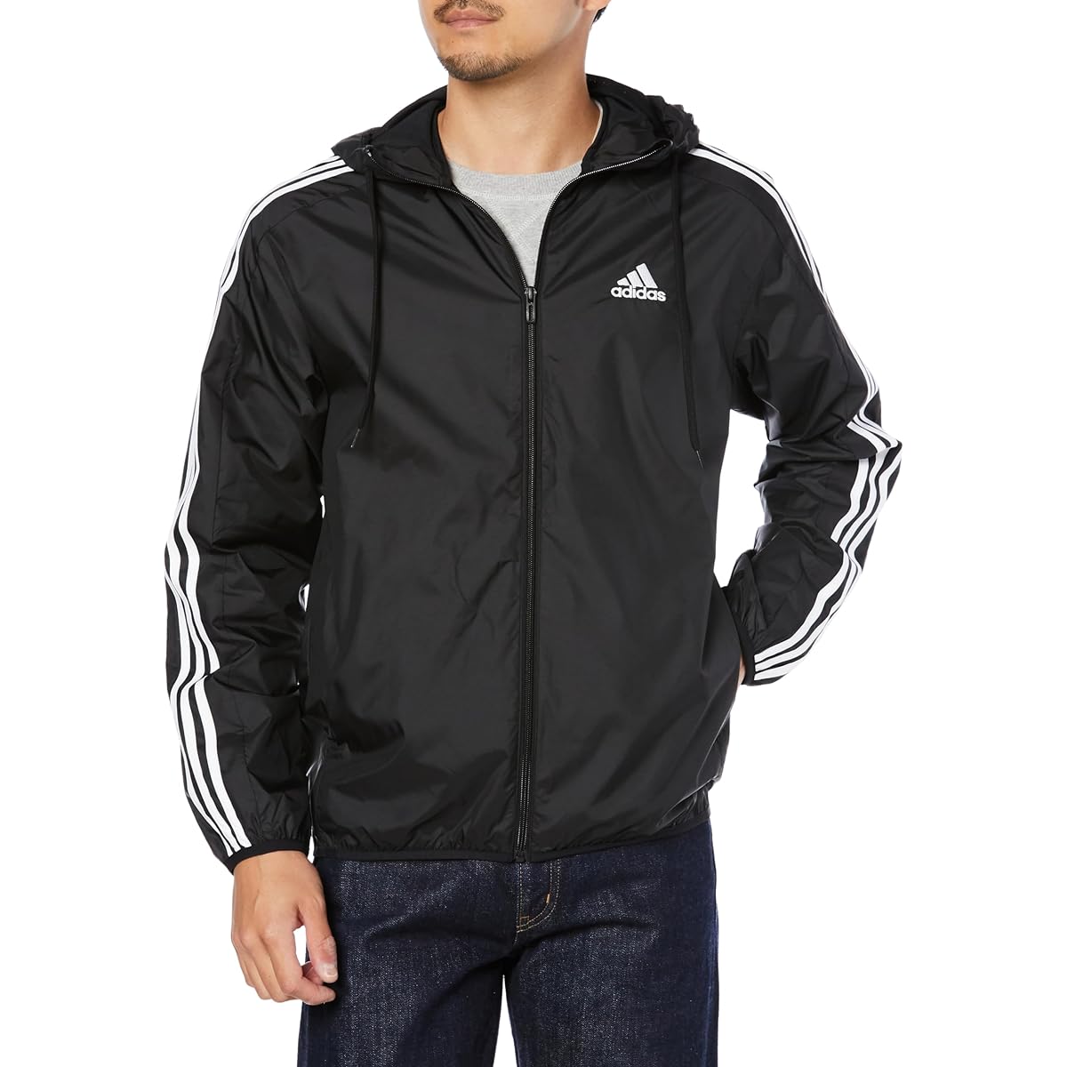 [Adidas] Essentials Woven 3 Stripes Windbreaker NDX46 Men's