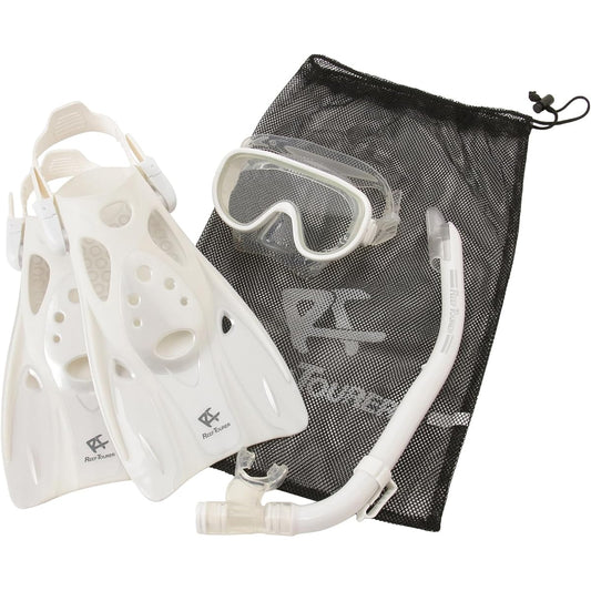 REEF TOURER Snorkeling Snorkel Mask Snorkel Fins for Adults 3 Piece Set Silicone RP0103/RP0104P