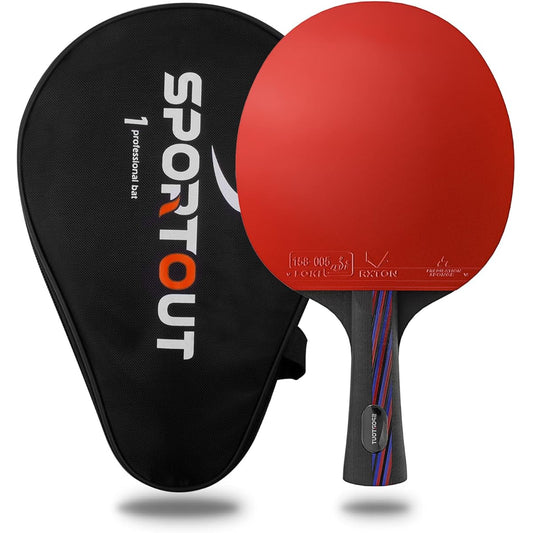 Sportout Table Tennis Paddle Professional Table Tennis Racket with Case Table Tennis Paddle for Advanced Training and Tournaments