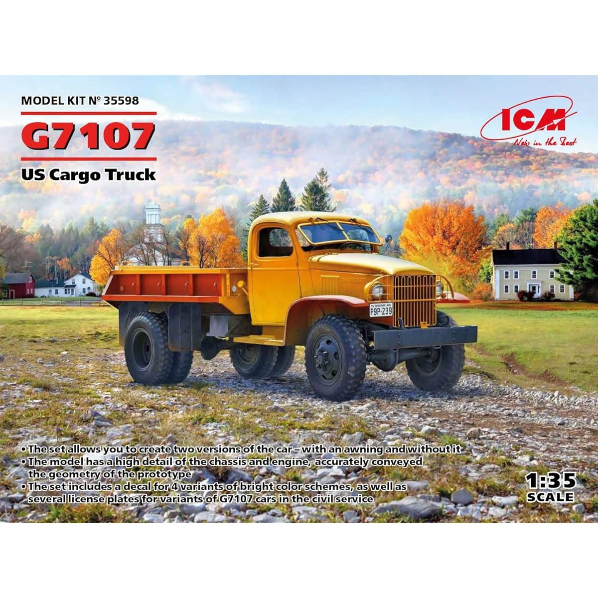 ICM 1/35 US Army G7107 Cargo Truck Plastic Model 35598