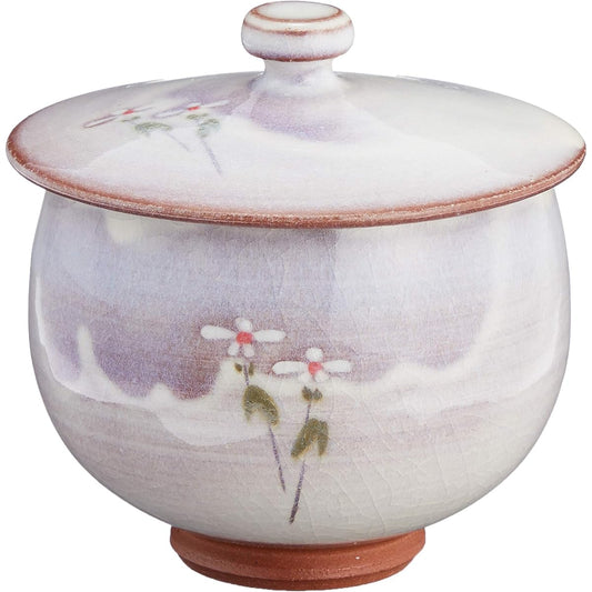 Hattori Tenryu Made by Matsuo Oka, Plum pot with grass lid, Ouka-2 3541-061 Diameter approx. 8.5cm, Height approx. 9cm