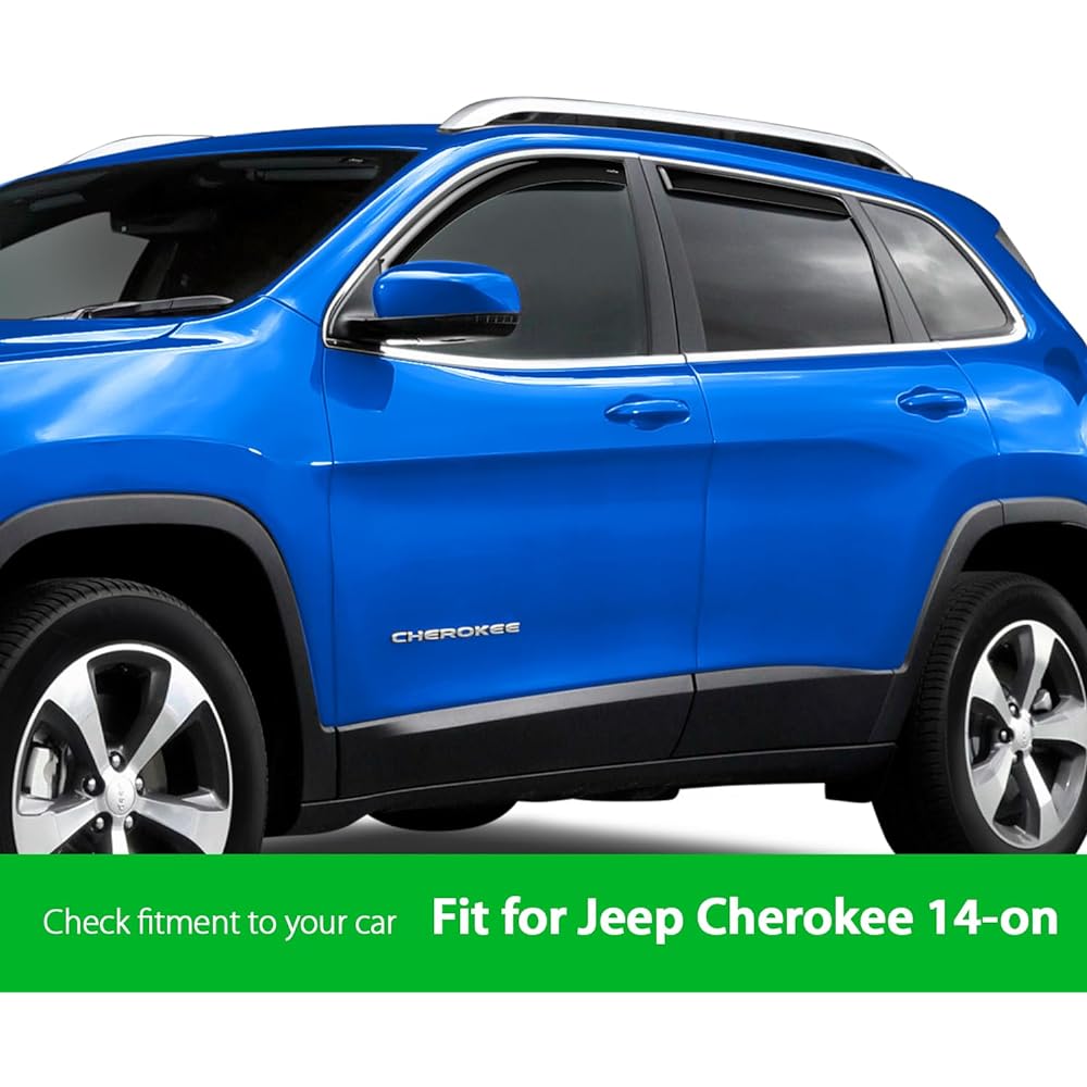 GOODYEAR (Goodyear) GY003427 Window Dy Frector Jeep Cheroke 2014-2023 Window Vizer Car Accessory Rain Guard Rain Guard 4 Four Deflector