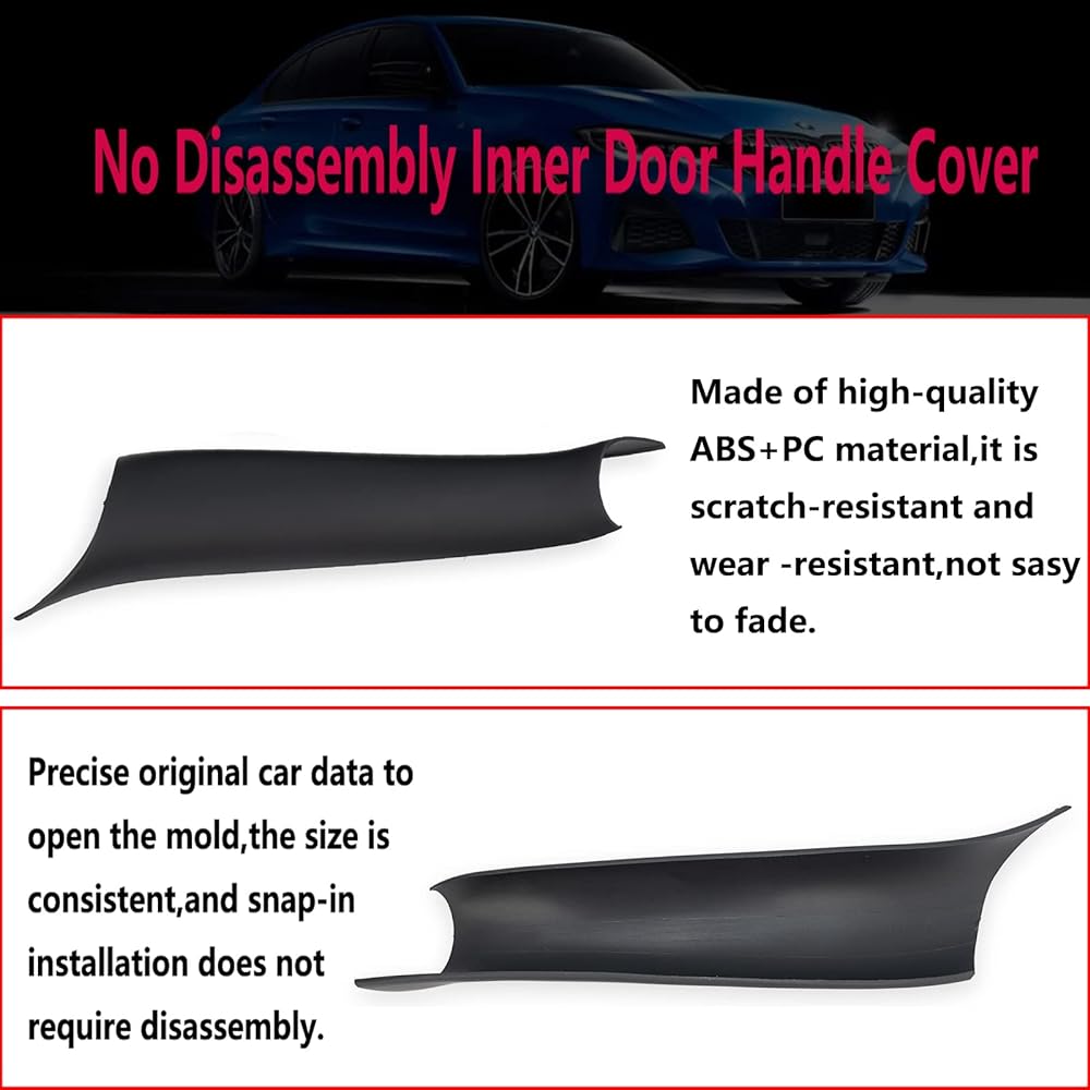 GEATAAT Door Pro Handle Cover BMW X5 Series F15/F85 2014-2018 BMW X6 Series F16/F86 2015-2018 (3) (Black)