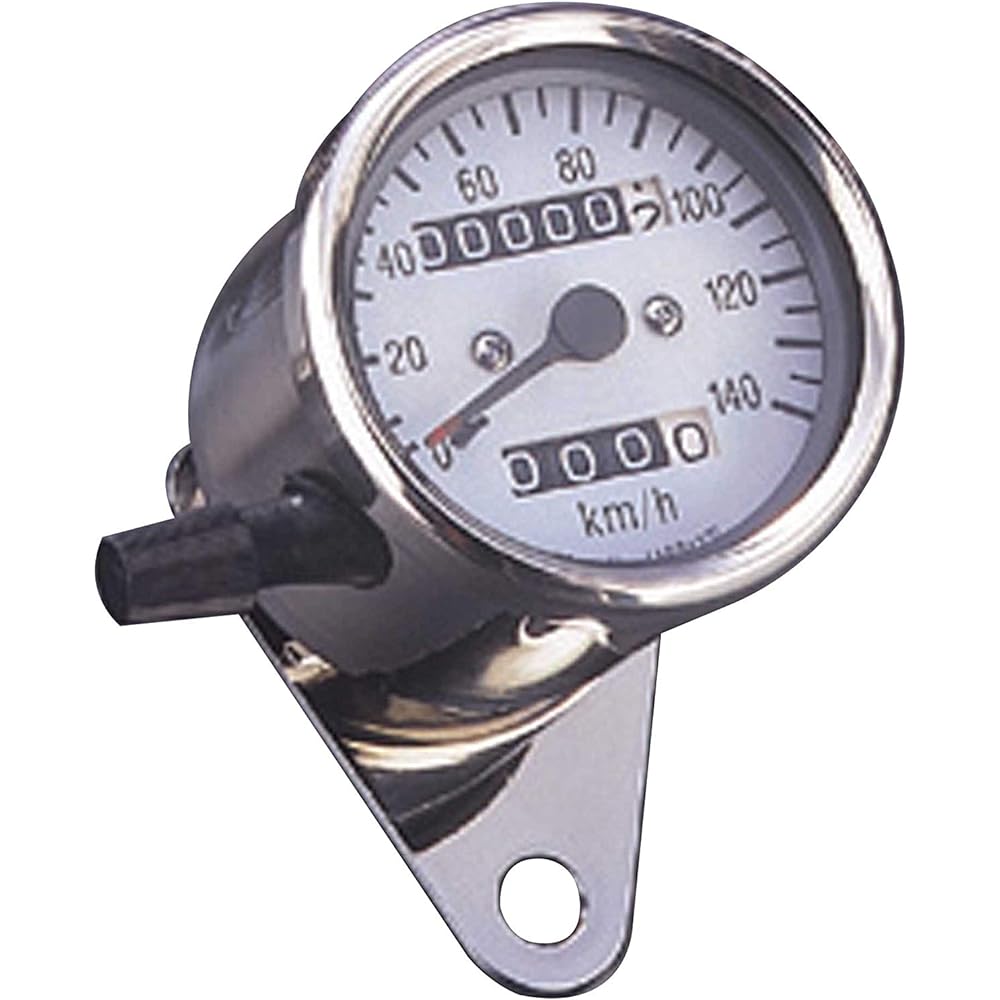 POSH Motorcycle Supplies Valve Backlight Mini Speedometer Mechanical 140km/h Display with Trip White Panel TW200 TW225 SR400 SR500 100014-10