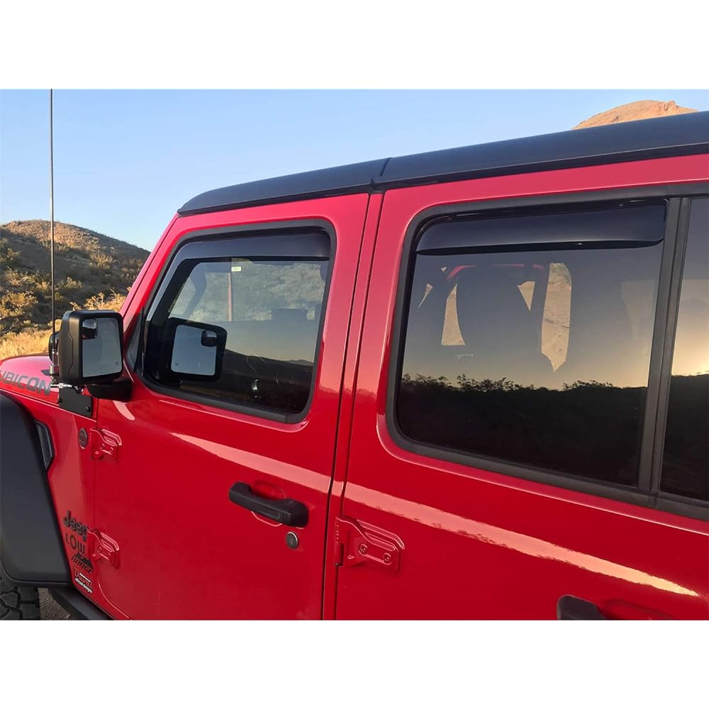 EGR 575005555 Inch Channel Window Visor Front and Rear Set Mat Black Finish some Jeep models