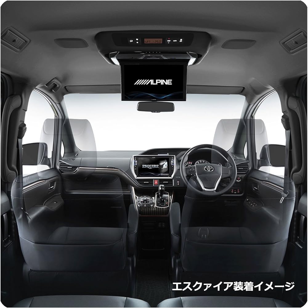 ALPINE Noah/Voxy/Esquire (80 series only) without twin moonroof rear vision installation kit (black) 12.8 type KTX-Y2005BK