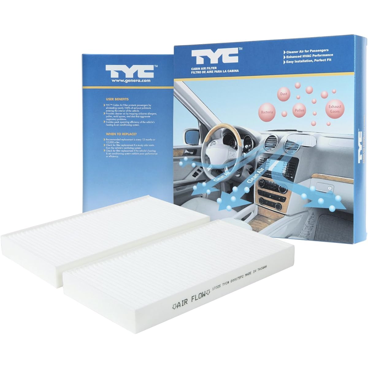 TYC 800175P2 replacement cabin air filter