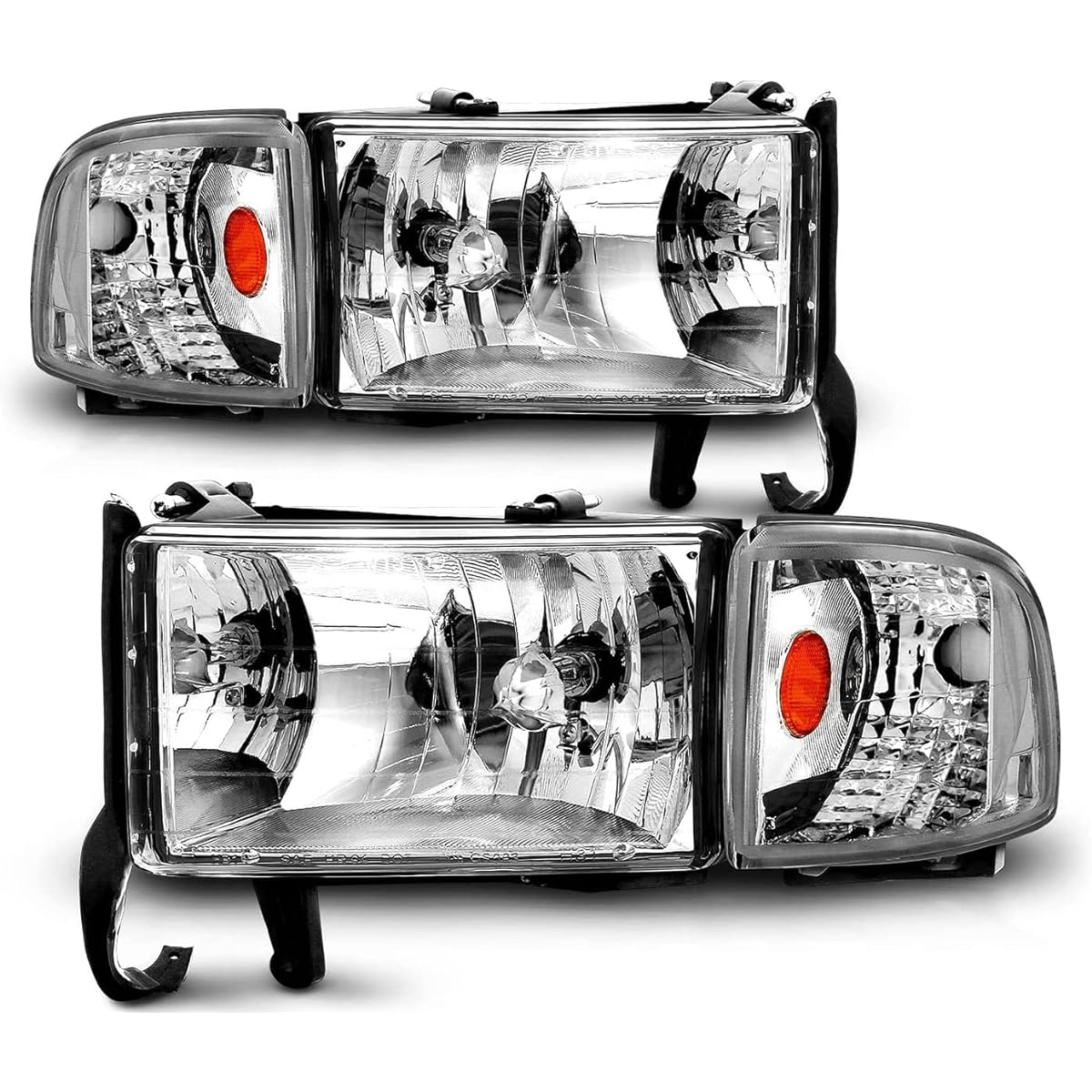 SPPC Crystal Headlight Chrome New Factory Style Dodge Lamb -Pair 2009-2018 Dodge Lamb