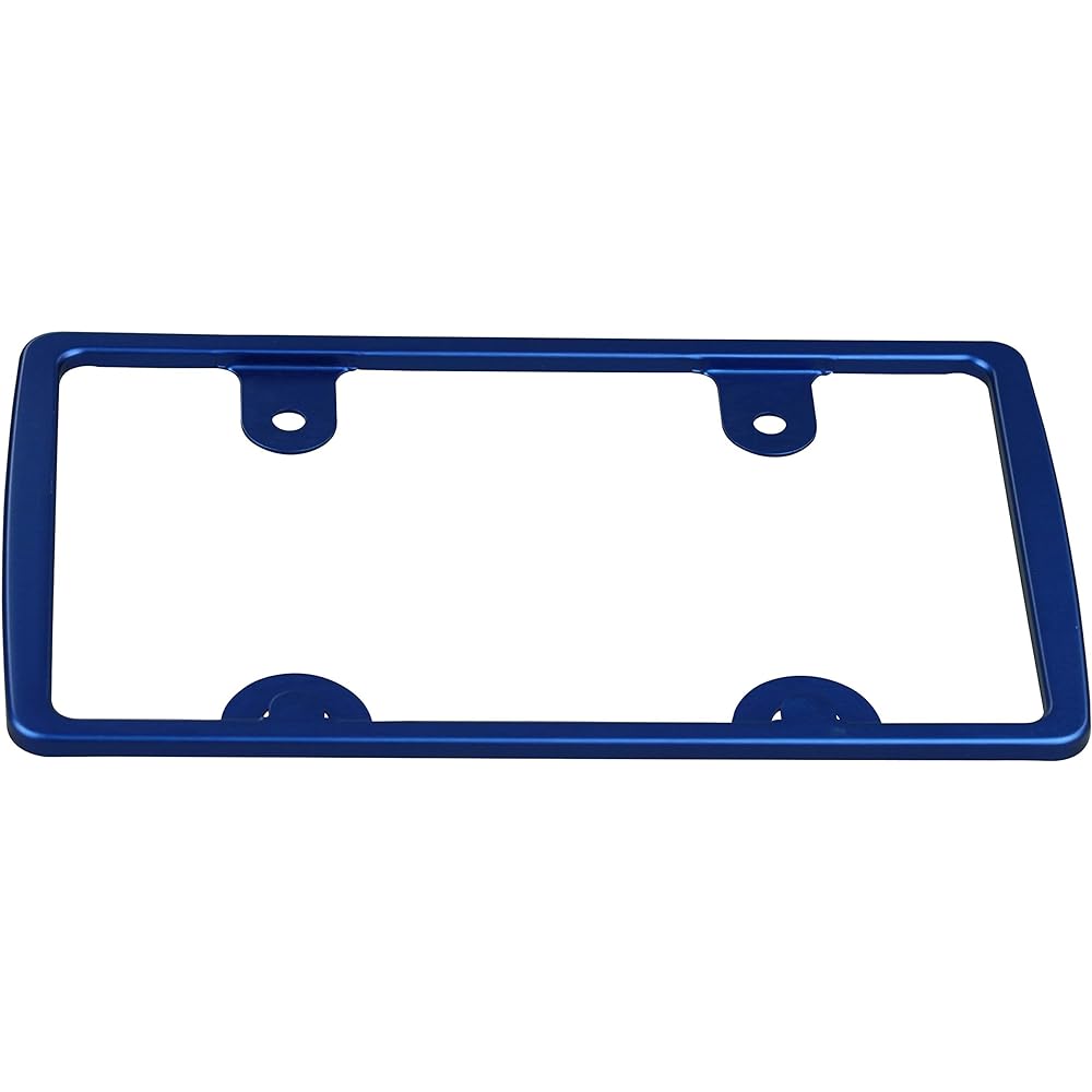 POSH Aluminum License Frame for Motorcycles L Size for 126cc and above Blue 500193-01-10