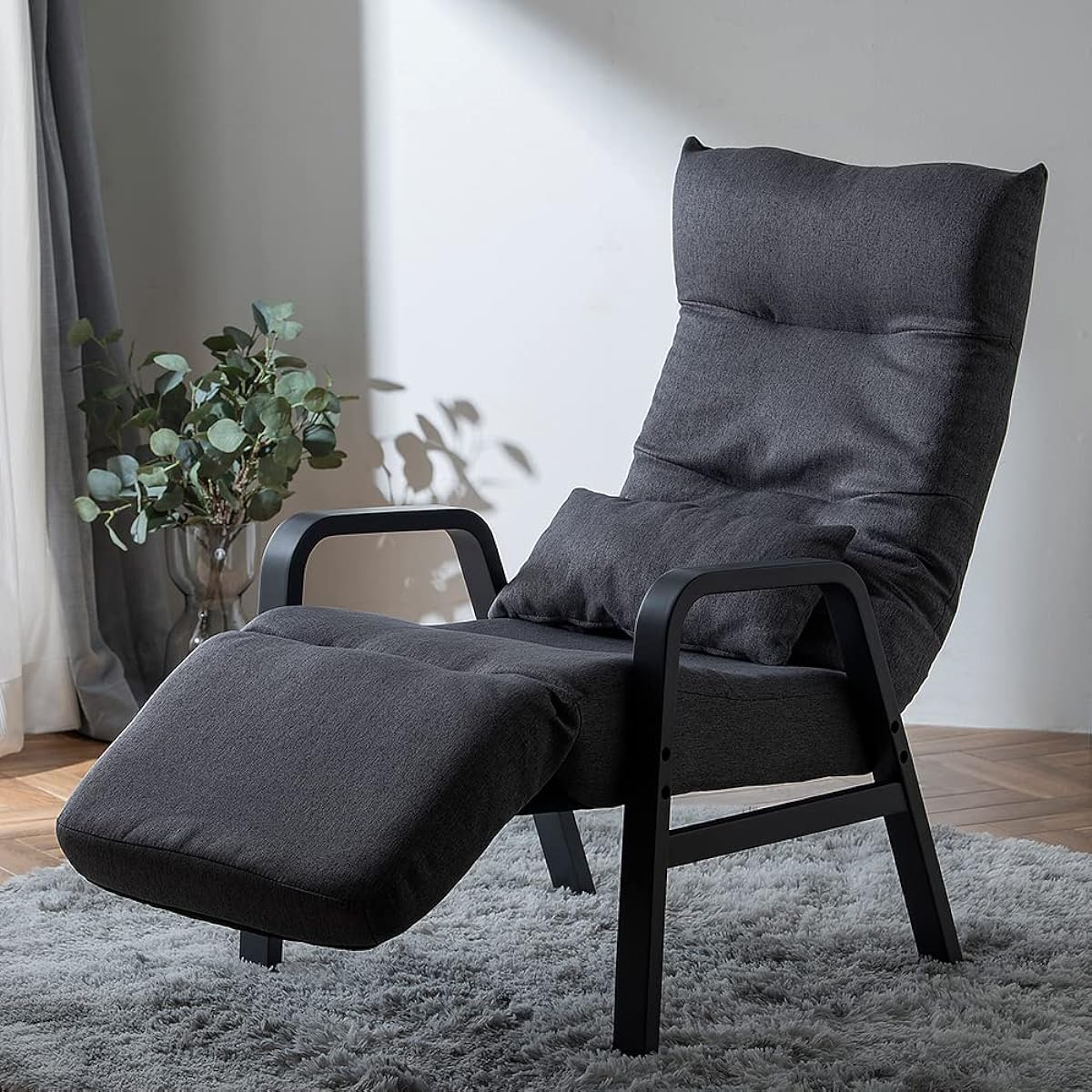 Iris Ohyama Wood Arm Recliner Chair FAC-RHB Ash