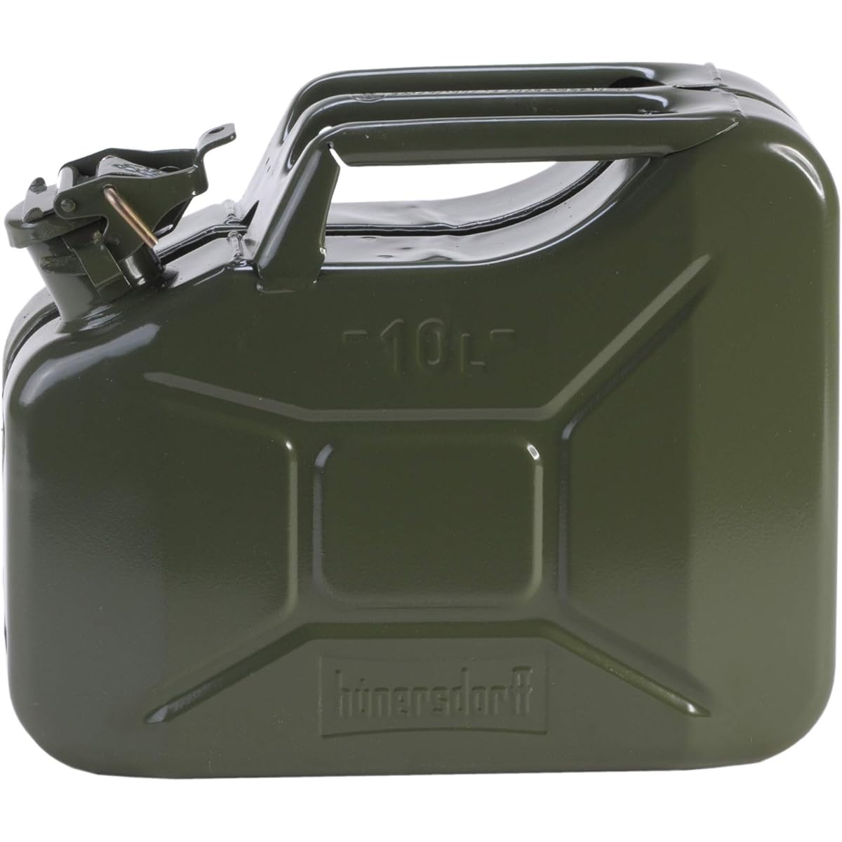 Hunersdorff Fuel Tank [Reliable Genuine Product] Poly Tank Metal Canister Classic 10L Water Tank Fuel White Gasoline Kerosene Tank Canister Camping (olive)