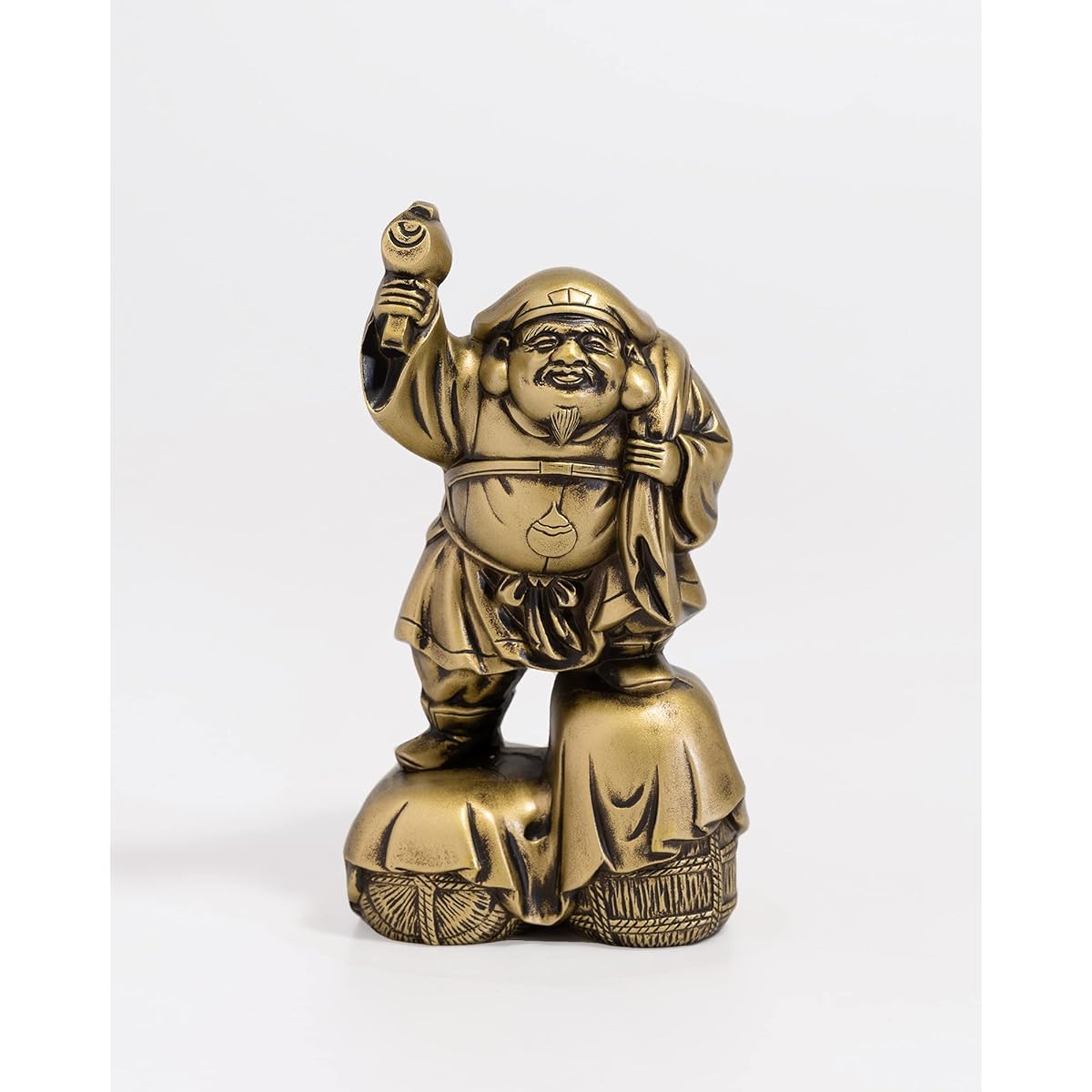 Seven Lucky Gods of Good Luck Daikokuten Silky Gold Buddhist sculptor: Hideun Makita Prototype_Kobiki Buddha Statue Ornament Takaoka Copperware (Daikokuten 7F)