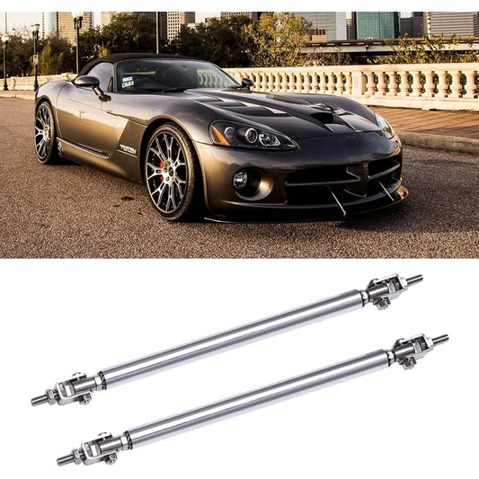 Front bumper lip lip splitter defuser strut rod tie bar adjustable 10 inch ~ 13 inches 2 compatible for most vehicles