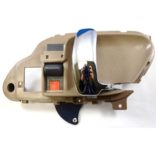 PT Auto Warehouse GM -2576MB -RH --Krominated internal door handle chrome lever brown housing -passenger seat side