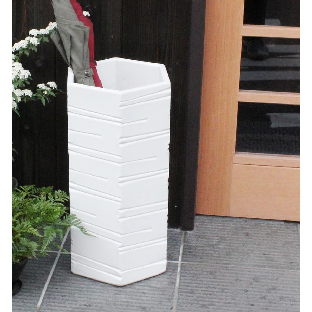 Shigaraki ware white mat hexagonal umbrella stand Shigaraki ware hat stand pottery stylish kt-0264