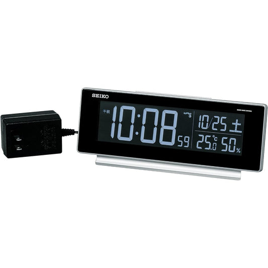 Seiko Clock Alarm Clock Radio Digital AC Color LCD Series C3 Silver Metallic DL207S SEIKO