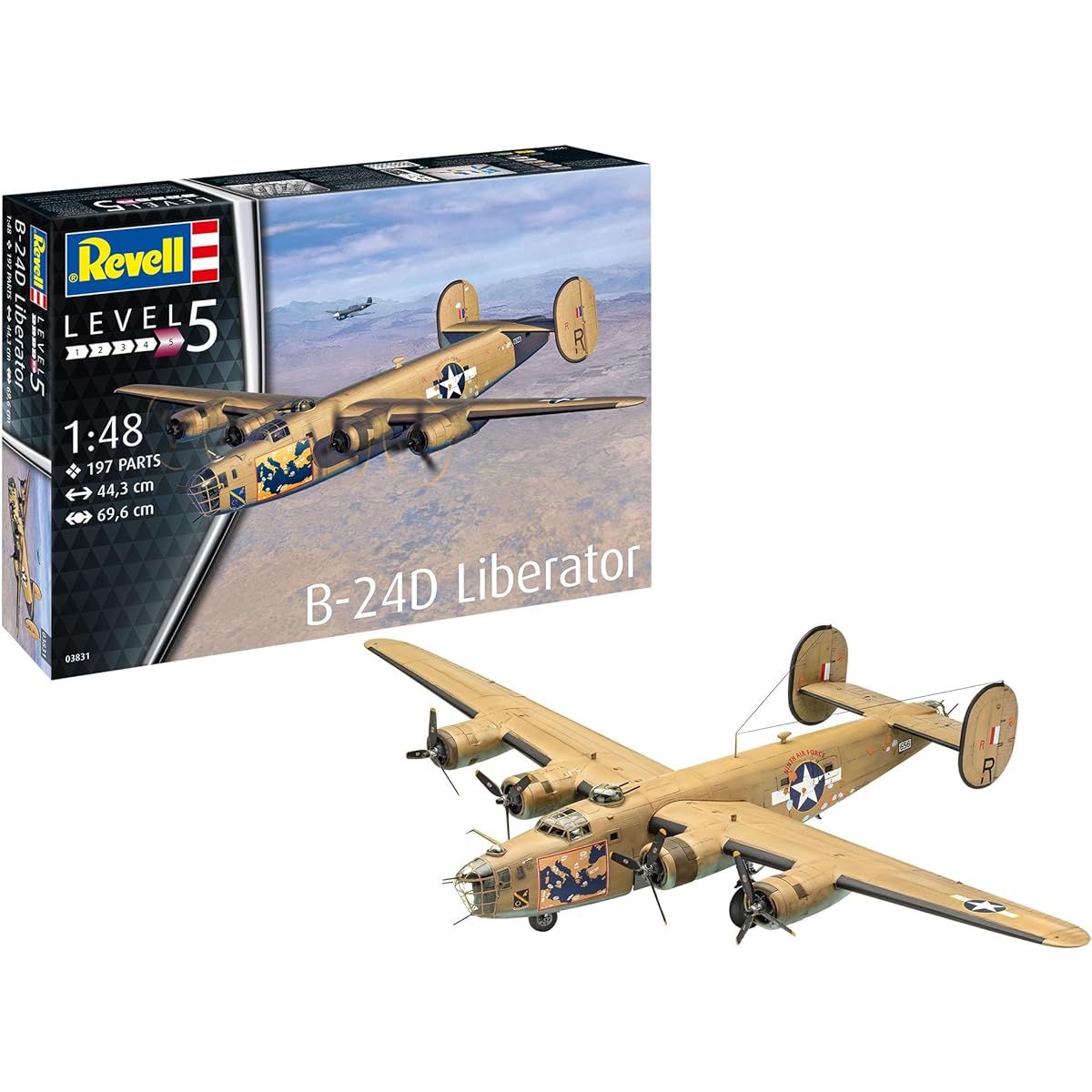 German Revell 1/48 US Army B-24D Liberator Plastic Model 03831