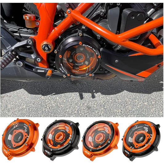 Motorcycle Transparent Clutch Cover Spring Retainer R Pressure Plate Engine Guard Protector Frame Slider Suitable for K.T.M 1050 1090 1190 1290 Adventure ADV Super Duke R/GT SDR 3.0 (No.2)
