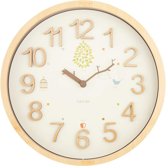 Interform wall clock radio clock TORADO CL-9704 wood radio step movement