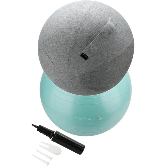 aube Balance Ball Chair with Cover, Diameter 55cm, Balance Cushion, Yoga Ball, Pilates Ball, Hand Pump Included