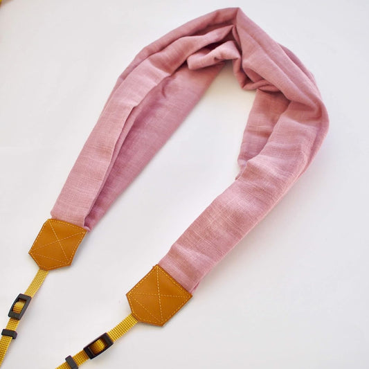 Double gauze wide shoulder supported SLR camera strap mirrorless handmade rose