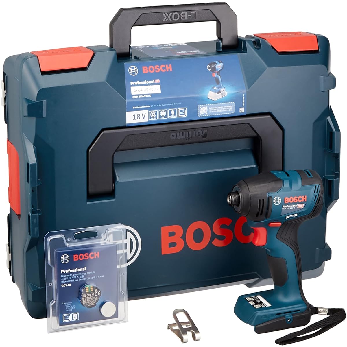 Bosch Professional 18V cordless impact driver (body only, belt hook, carrying case included) GDR18V-210CH