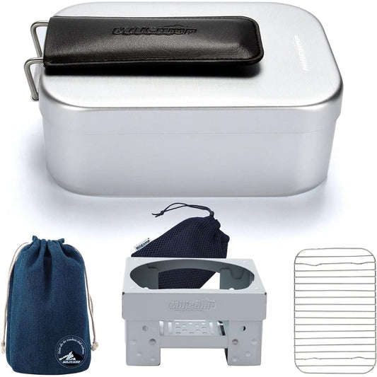 MiliCamp Large Mestin Camping Cooker (Anodized) Family Camping Cooking Mountain Cooking Outdoor Cookware with Scale No Deburring Required MR-750