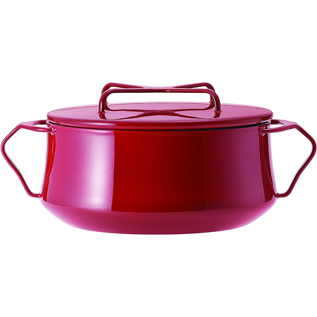 DANSK Koben Style Double Handed Pot 18cm 2.2L IH Compatible Chili Red Oven Compatible Enamel 834300
