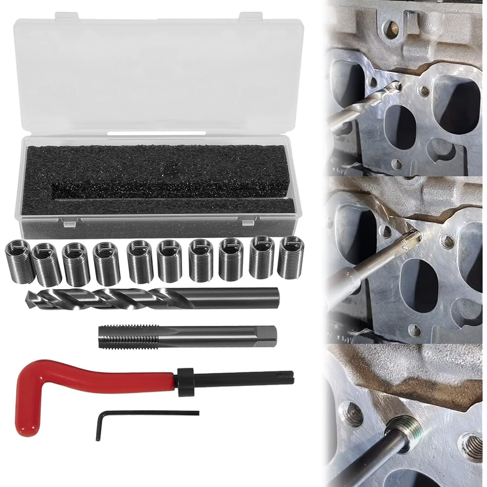 BZCOVAC 1420 Engine Cylinder Head Bolt Thread Repair Kit Honda 11.5mm x 1.5 inch