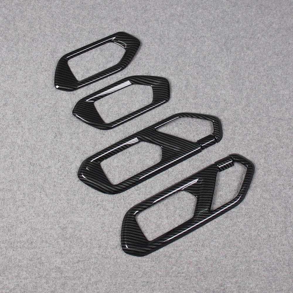 RUIQ Toyota New Rise 200 Series Exclusive Interior Front Rear Inner Door Handle Garnish Designed for Toyota RAIZE (Carbon Fiber Black Specifications)