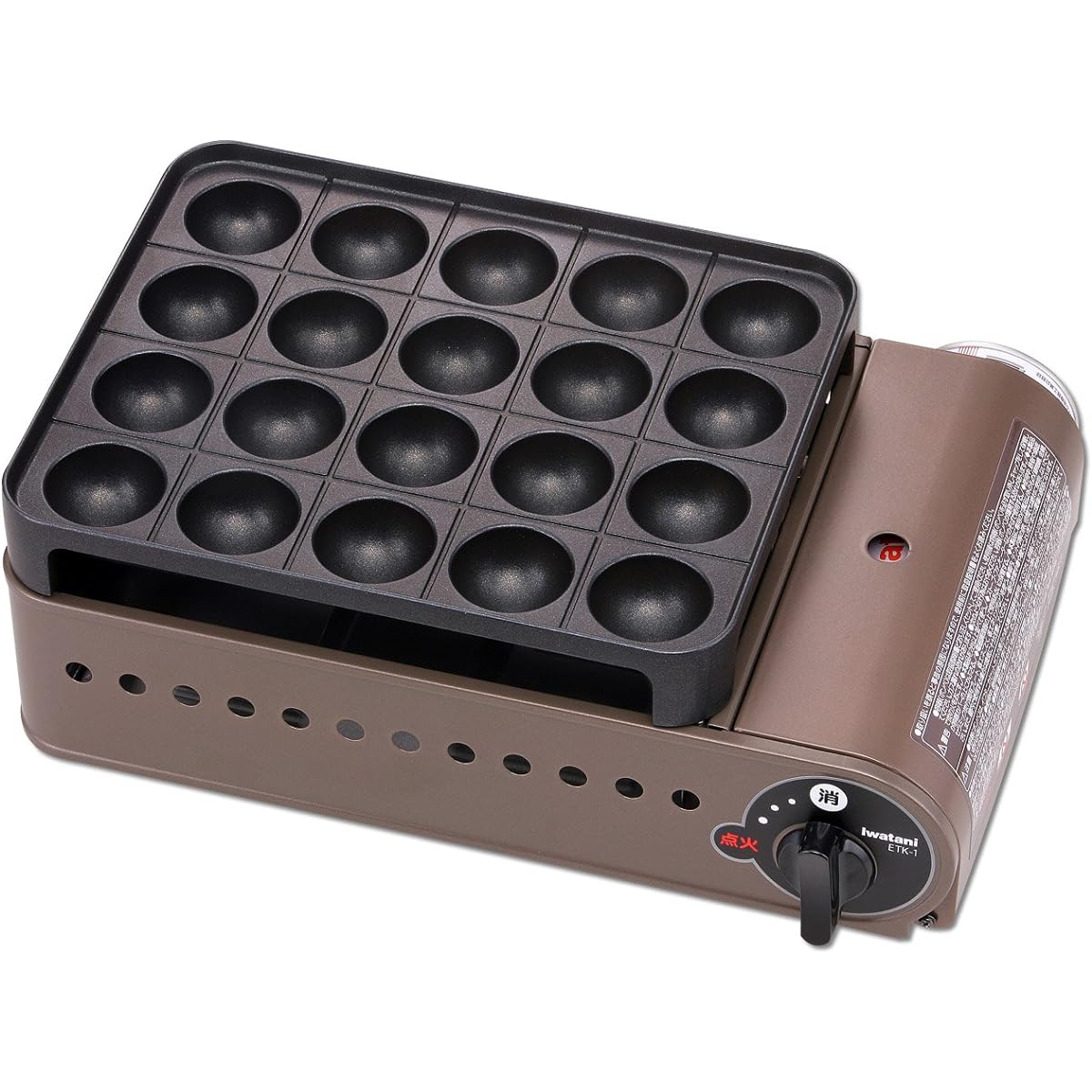 Iwatani Cassette Gas Takoyaki Maker Super Flame Tako (Entako) Bronze & Black CB-ETK-1