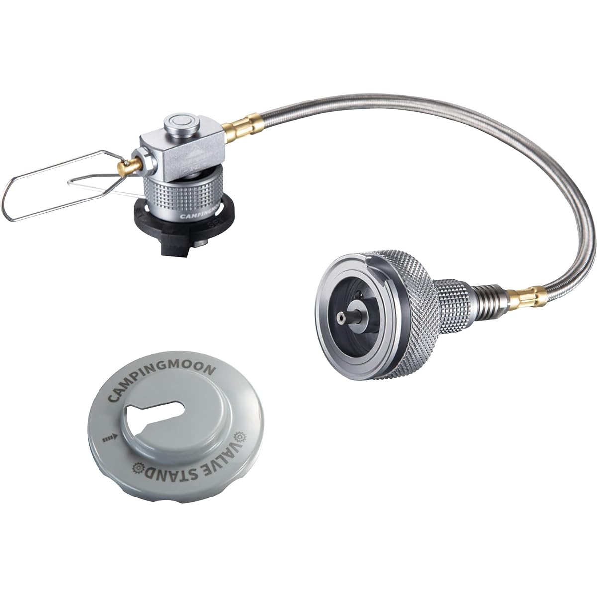 CAMPING MOON Single Burner CB Can OD Can Compatible Adapter & Multi Gas Hose Line Full Set Screw-in Conversion Adapter OD Can CB Can Gas Converter Compatible with ST-310 Multi Gas Hose Line Set with Valp Z10/Z13/Z21-25