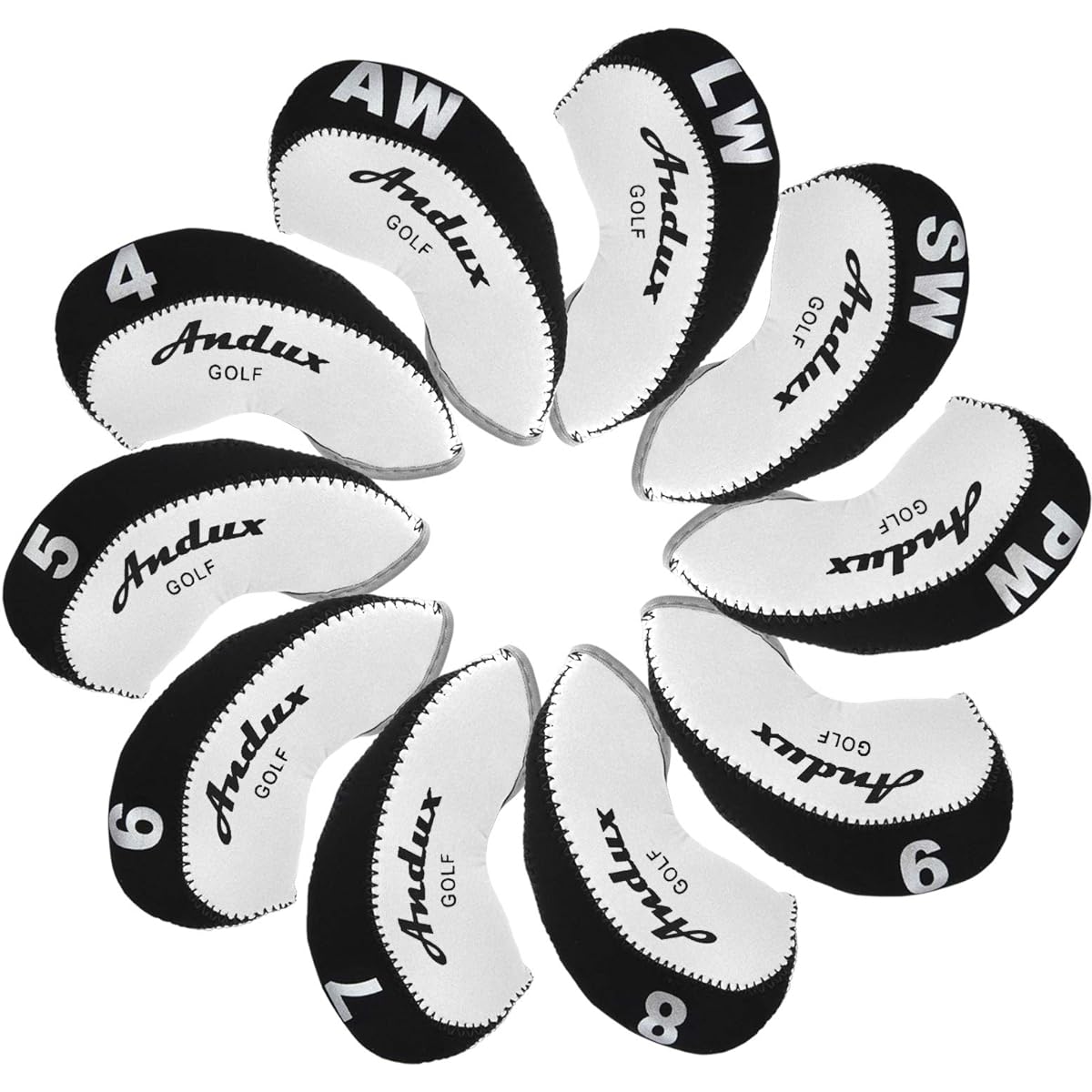 Andux Golf Club Head Cover for Irons Numbered Iron Cover 10 Pieces/Set MT/A